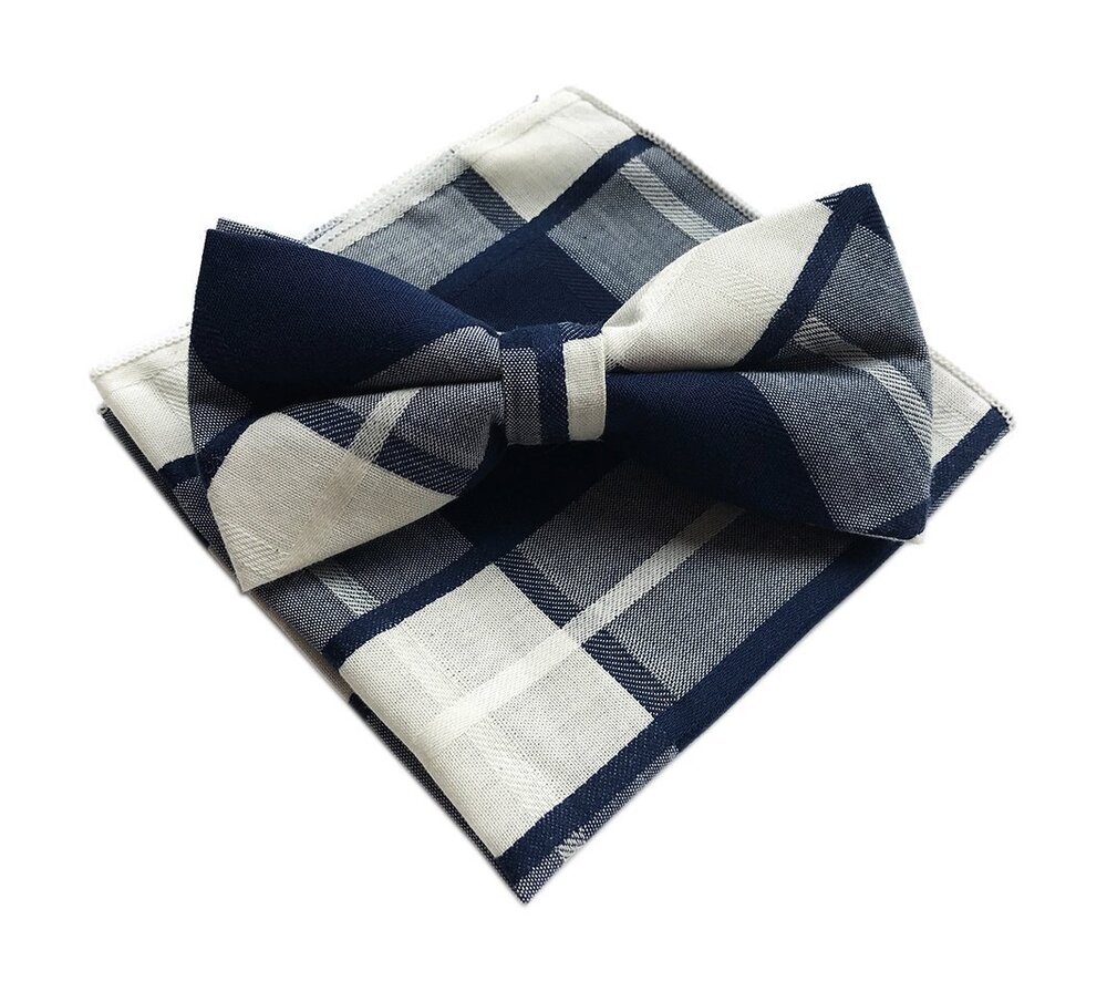 8962 Navy Blue White Bow Ties England Style Neck Ties for Father Gifts